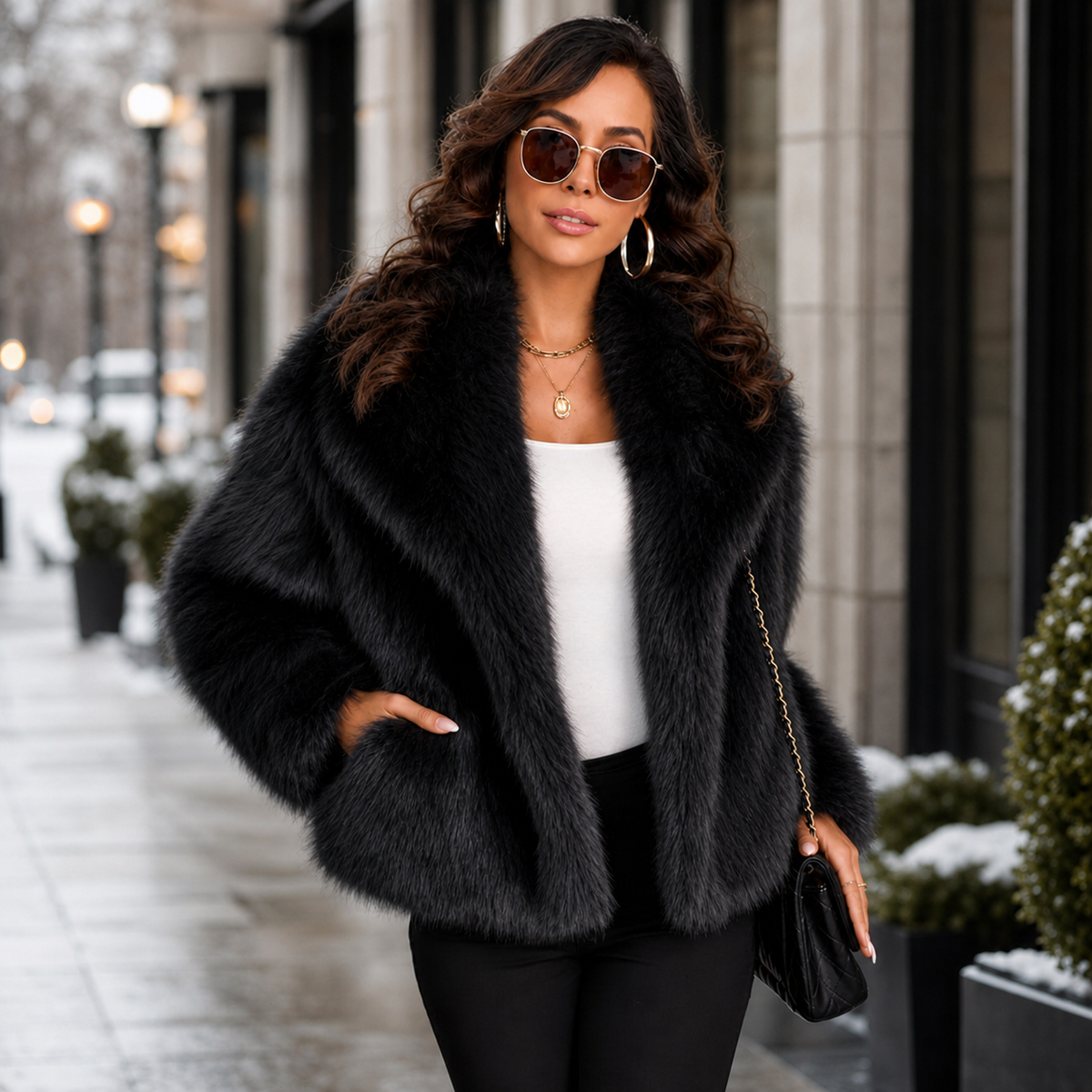Osanna Capobianco™ Elegant Faux Fur Coat for Effortless Warmth