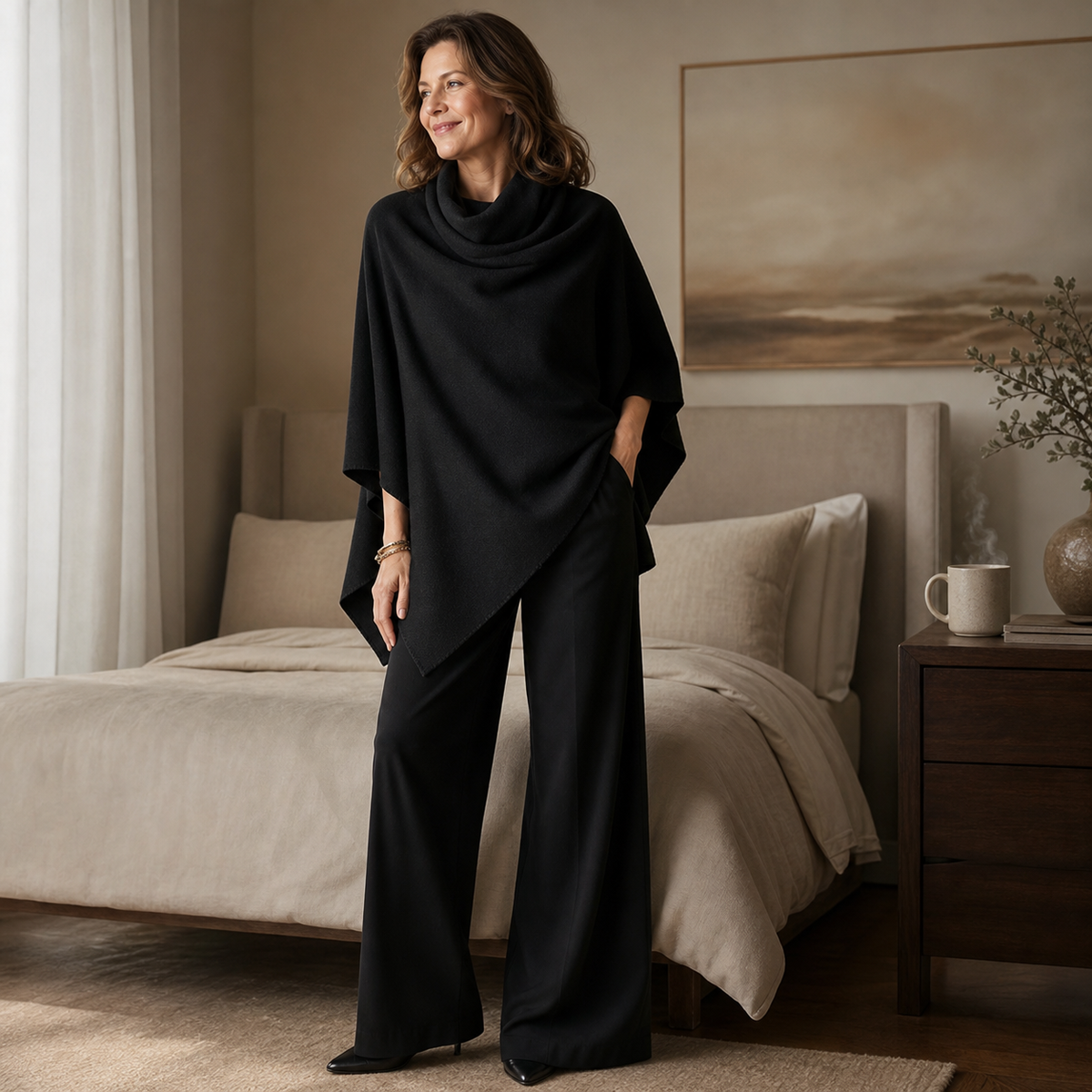 Ottavina Bussolari™ Elegant Waterfall Cape Set for Effortless Dressing