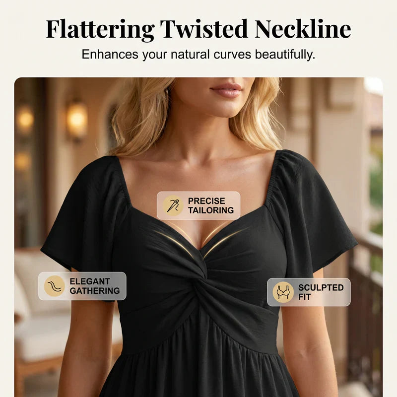 Paola Peretti™ Flattering Open Back Dress with Bow Detail