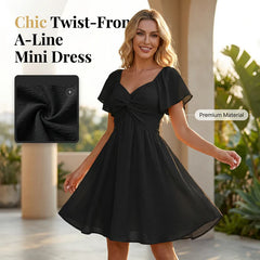 Paola Peretti™ Flattering Open Back Dress with Bow Detail