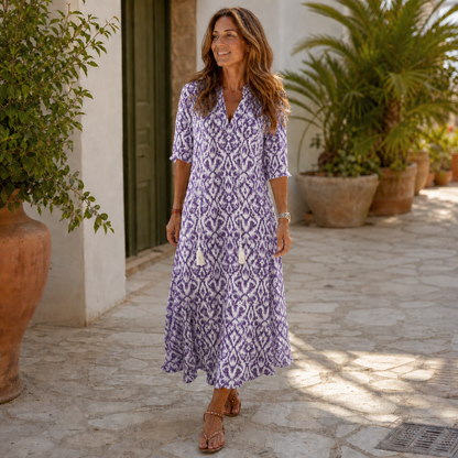 Paola Salmi™ Flowy V-Neck Dress for Effortless Summer Style