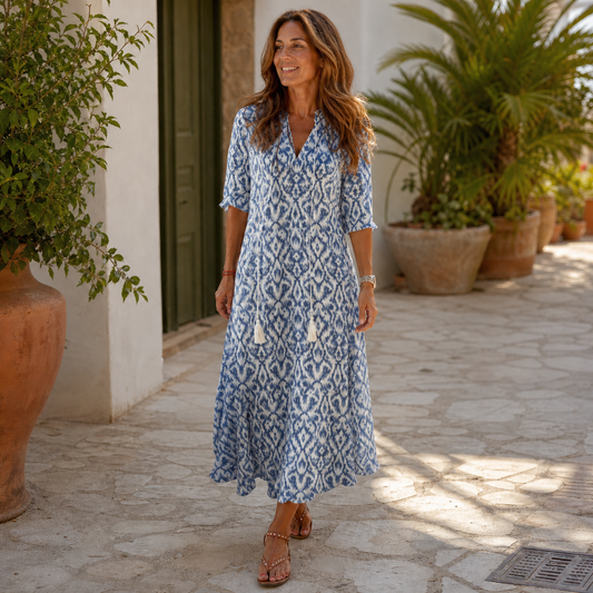 Paola Salmi™ Flowy V-Neck Dress for Effortless Summer Style