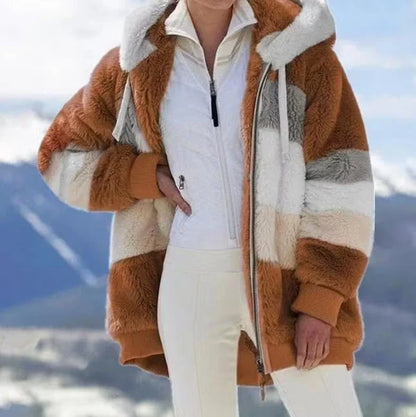 Pasqualina Ruelle Plush Oversized Hooded Teddy Coat - main front product view