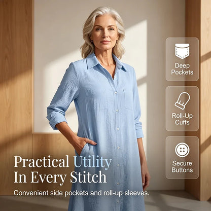Patrizia Boccaccio™ Long Sleeve Shirt Dress for Effortless Everyday Style