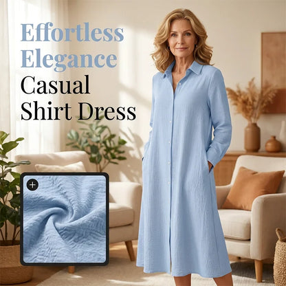 Patrizia Women's Casual Long Sleeve Shirt Dress - main front product view