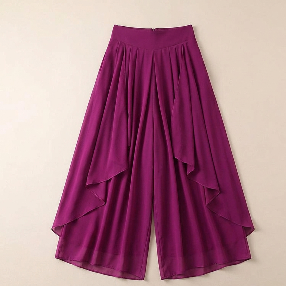 Patrizia Curci™ High Waist Chiffon Trousers for Effortless Elegance
