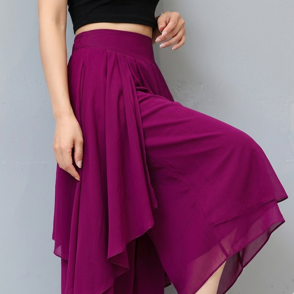 Patrizia Curci™ High Waist Chiffon Trousers for Effortless Elegance