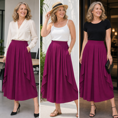 Patrizia Curci™ High Waist Chiffon Trousers for Effortless Elegance