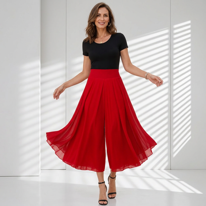 Patrizia Curci™ High Waist Chiffon Trousers for Effortless Elegance