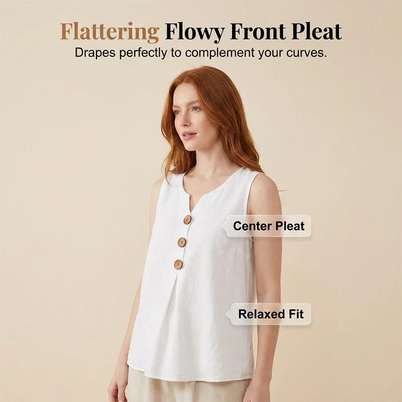 Patrizia Siliprandi™ Sleeveless V-Neck Vest for Effortless Summer Style