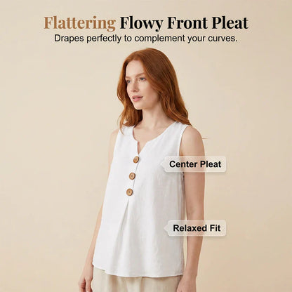 Patrizia Siliprandi™ Sleeveless V-Neck Vest for Effortless Summer Style