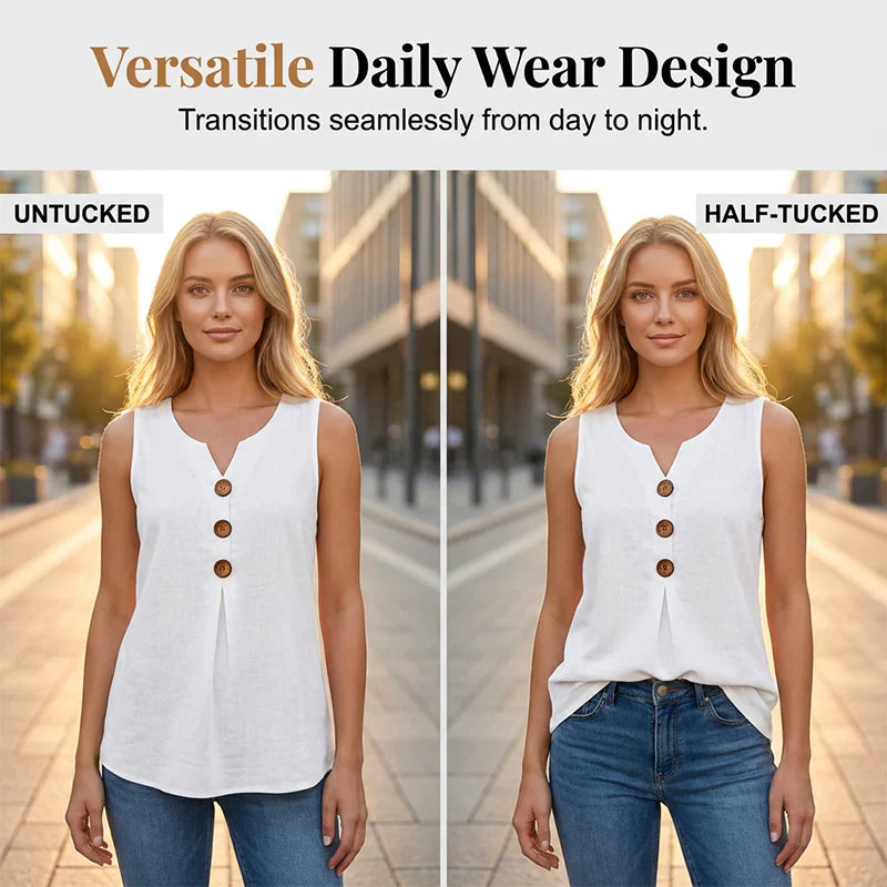 Patrizia Siliprandi™ Sleeveless V-Neck Vest for Effortless Summer Style