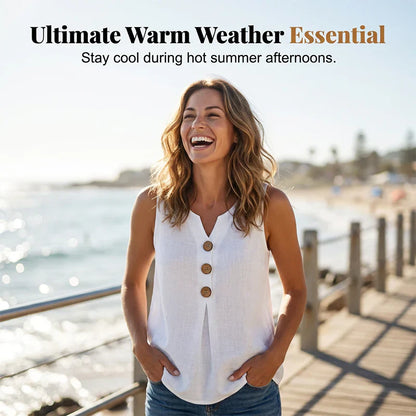 Patrizia Siliprandi™ Sleeveless V-Neck Vest for Effortless Summer Style