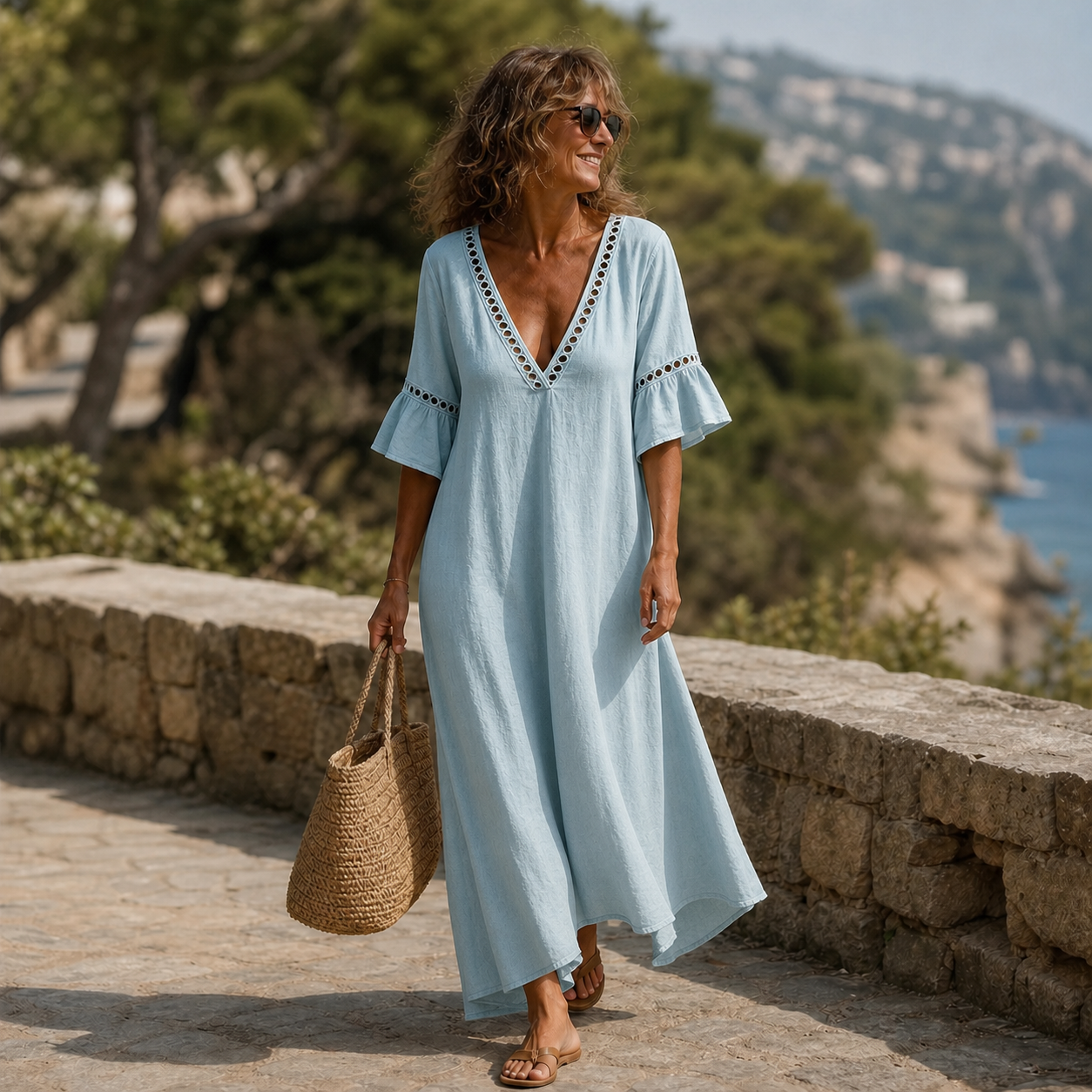 Patrizia Vivarini™ Flowy V-Neck Dress for Warm Days