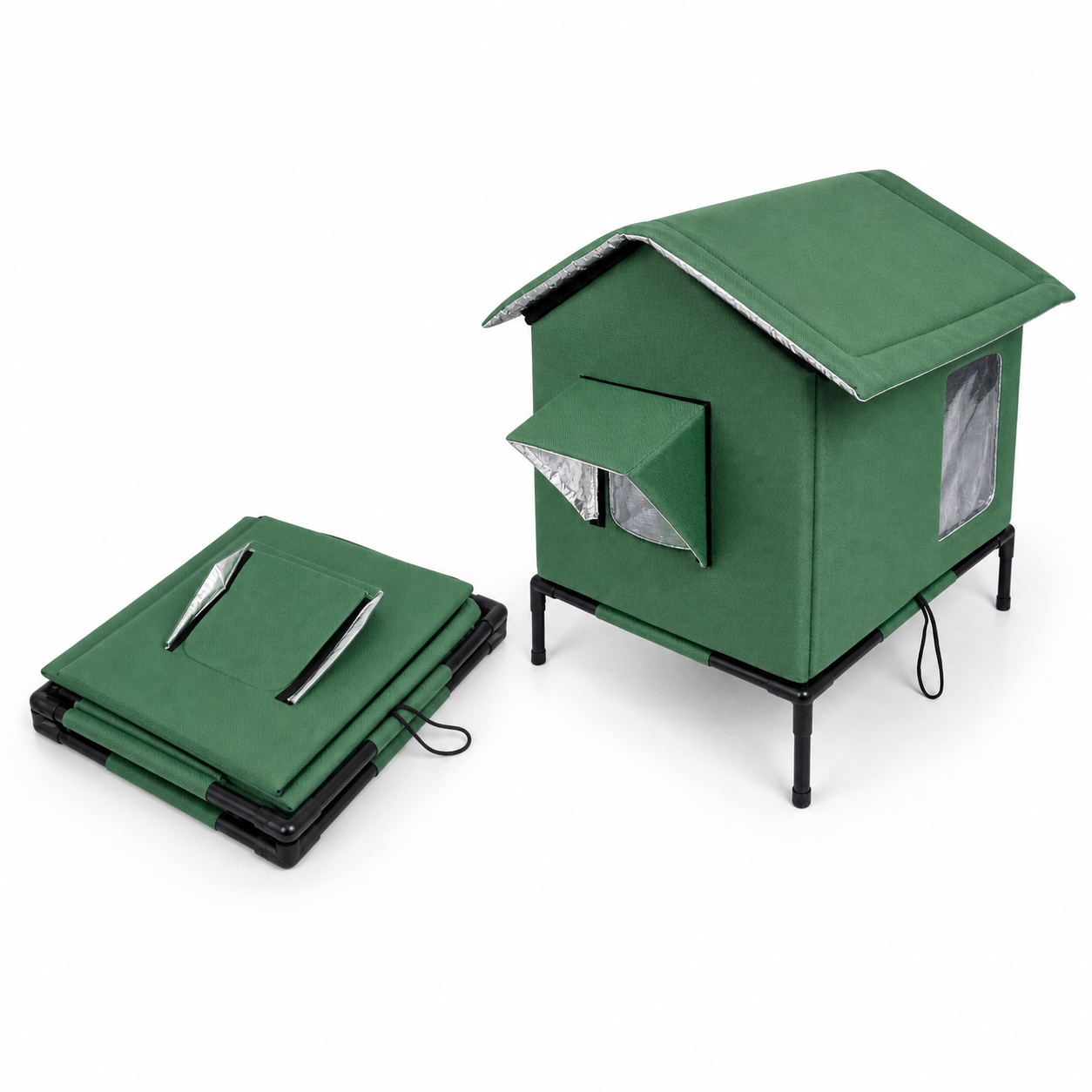 PawNest™ Weatherproof Elevated Cat House for Cozy Winters