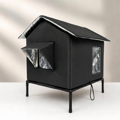 PawNest™ Weatherproof Elevated Cat House for Cozy Winters