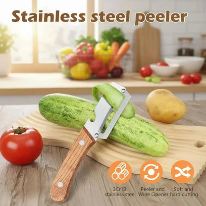 PeelPop PeelPop Pro Everyday Peeler and Bottle Opener - stainless steel body detail