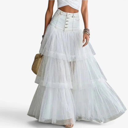Penelope Yomi Long Tulle Ruffled Skirt - main front product view