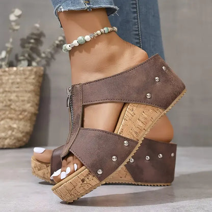 Perla Falzone™ Perla Falzone™ All-Day Comfort Heeled Zip Sandals - content image 29