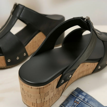 Perla Falzone™ All-Day Comfort Heeled Zip Sandals