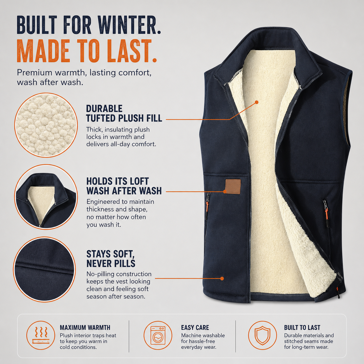 Plüschella™ Cozy Lined Vest for Everyday Layering