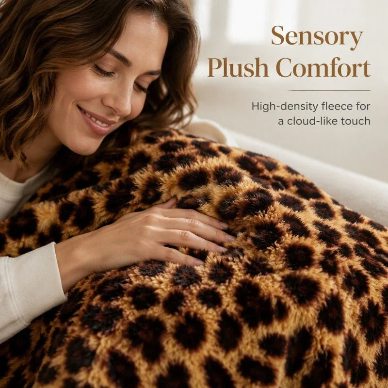 Plushara™ Soft Leopard Blanket for Stylish Comfort