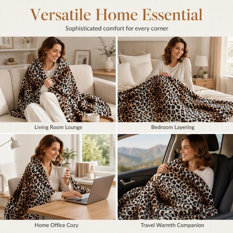 Plushara™ Soft Leopard Blanket for Stylish Comfort
