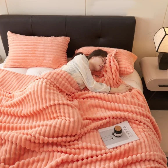 Plushella™ Cozy Rabbit Plush Blanket for Warm Evenings