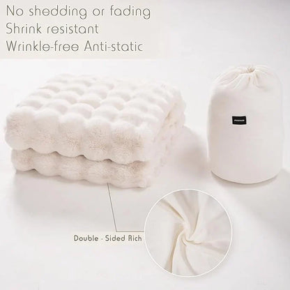 Plushella™ Cozy Rabbit Plush Blanket for Warm Evenings