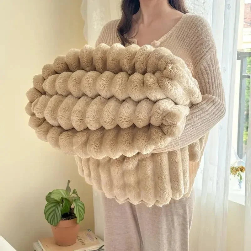 Plushella™ Cozy Rabbit Plush Blanket for Warm Evenings