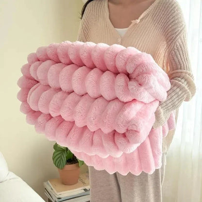 Plushella™ Cozy Rabbit Plush Blanket for Warm Evenings