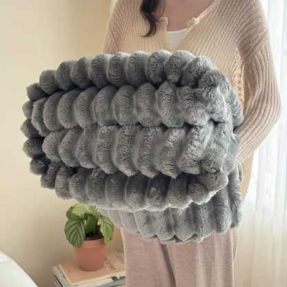 Plushella™ Cozy Rabbit Plush Blanket for Warm Evenings