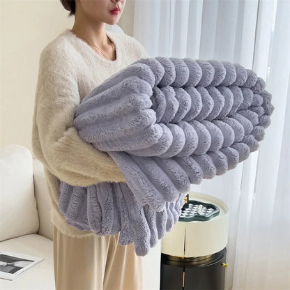 Plushella™ Cozy Rabbit Plush Blanket for Warm Evenings
