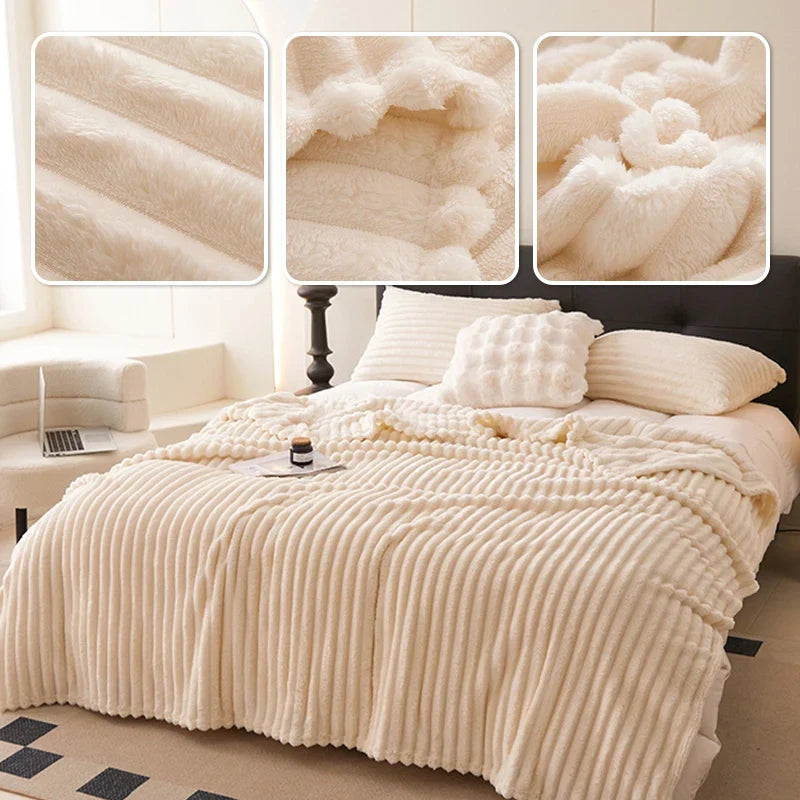 Plushella™ Cozy Rabbit Plush Blanket for Warm Evenings
