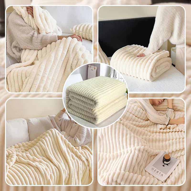 Plushella™ Cozy Rabbit Plush Blanket for Warm Evenings