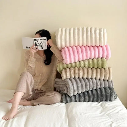 Plushella™ Cozy Rabbit Plush Blanket for Warm Evenings