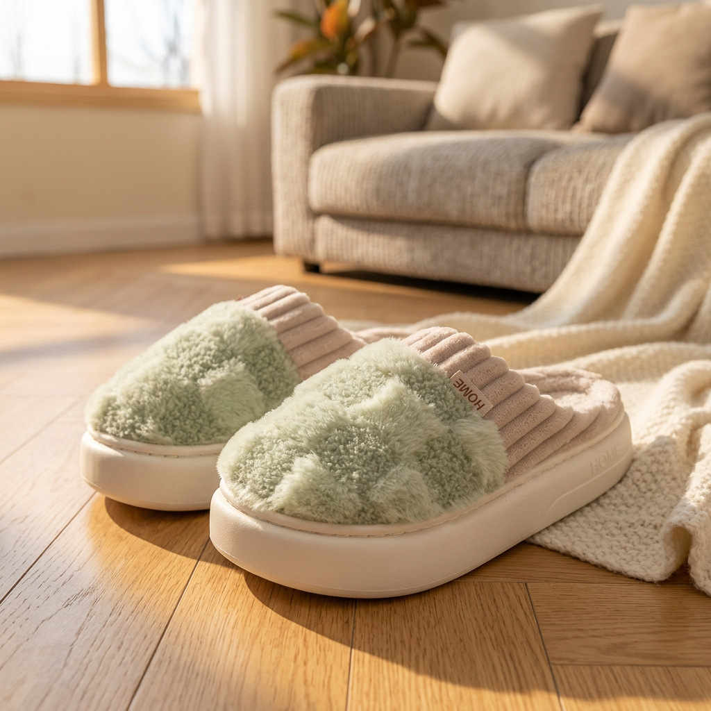 Plushetta™ Cozy Sherpa House Slippers for Warm Winter Comfort