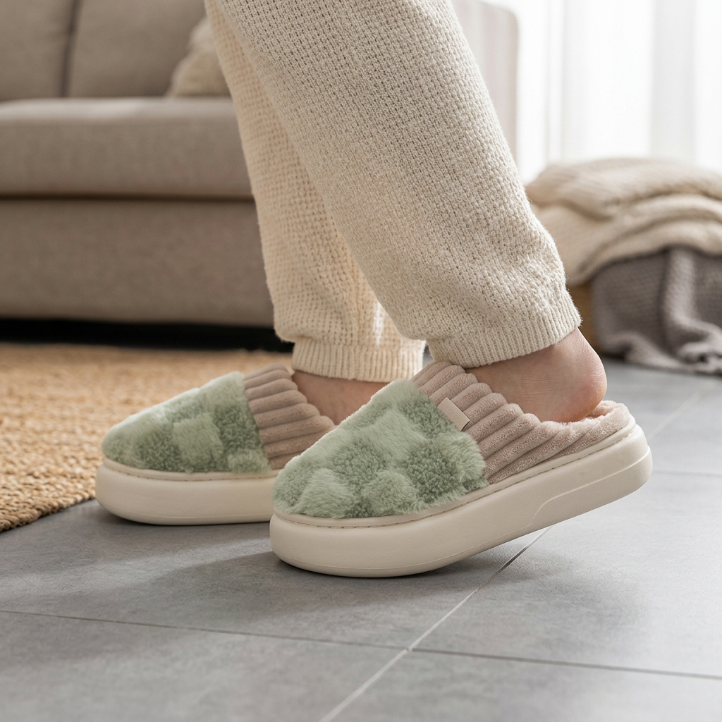 Plushetta™ Cozy Sherpa House Slippers for Warm Winter Comfort