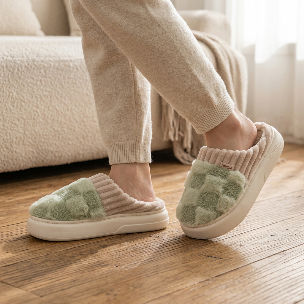 Plushetta™ Cozy Sherpa House Slippers for Warm Winter Comfort