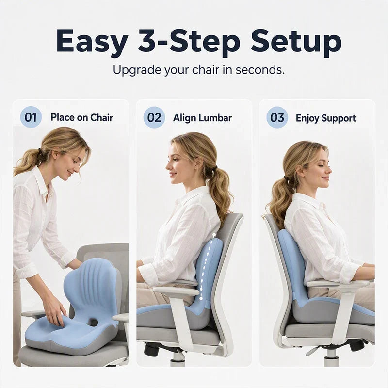 PostureFlow™ Supportive Seat Cushion for Pain-Free Sitting
