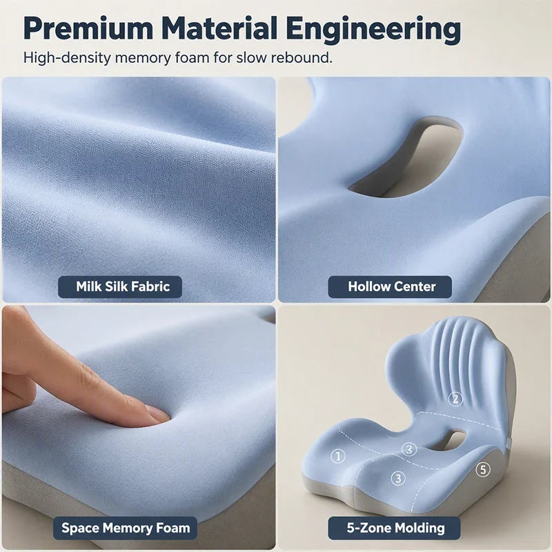 PostureFlow™ Supportive Seat Cushion for Pain-Free Sitting