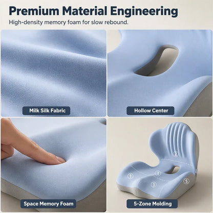 PostureFlow™ Supportive Seat Cushion for Pain-Free Sitting