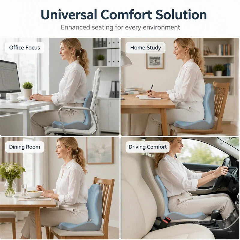 PostureFlow™ Supportive Seat Cushion for Pain-Free Sitting