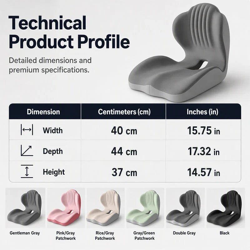 PostureFlow™ Supportive Seat Cushion for Pain-Free Sitting