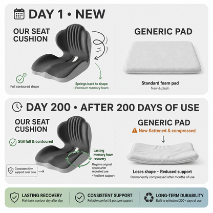 PostureFlow™ Supportive Seat Cushion for Pain-Free Sitting