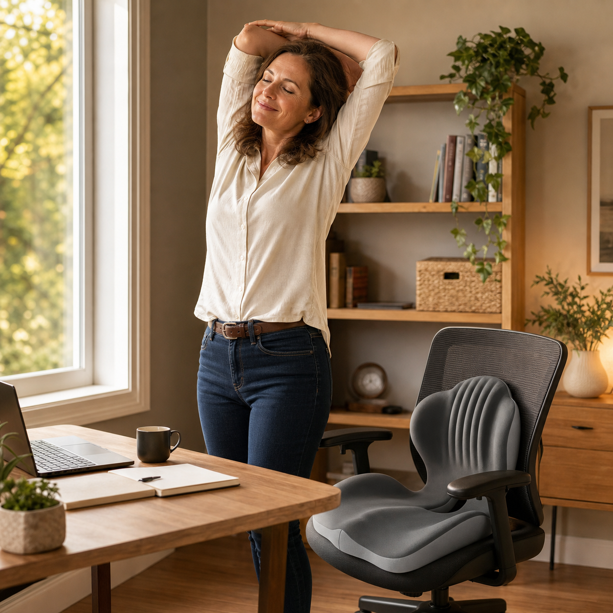 PostureFlow™ Supportive Seat Cushion for Pain-Free Sitting