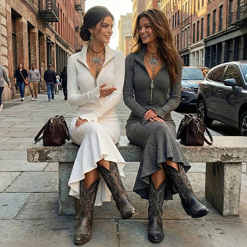 Quirina Spinola™ Elegant Bell Sleeve Dress for Effortless Style