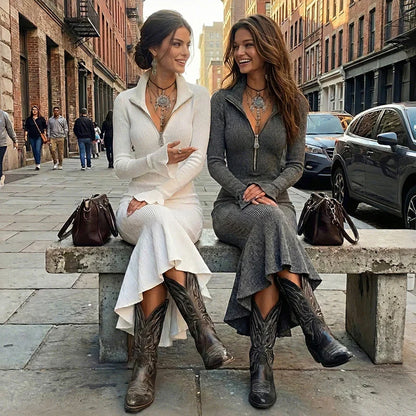 Quirina Spinola™ Elegant Bell Sleeve Dress for Effortless Style