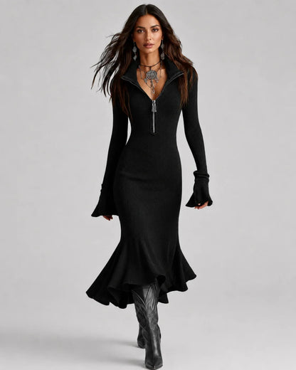 Quirina Spinola™ Elegant Bell Sleeve Dress for Effortless Style