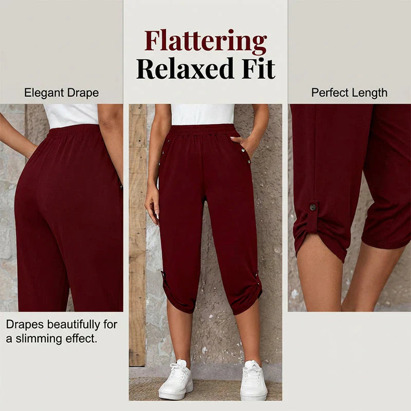 Raffaella Demarco™ Flattering Capri Pants with Soft Stretch Waist
